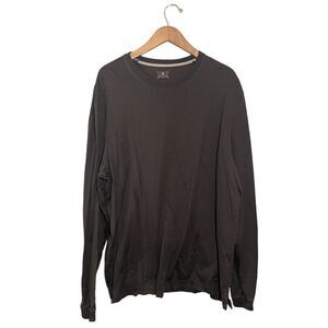 Left Coast Tee Shirt Mens XXL Long‎ Sleeve Stretch Casual Pima Cotton Crew Brown